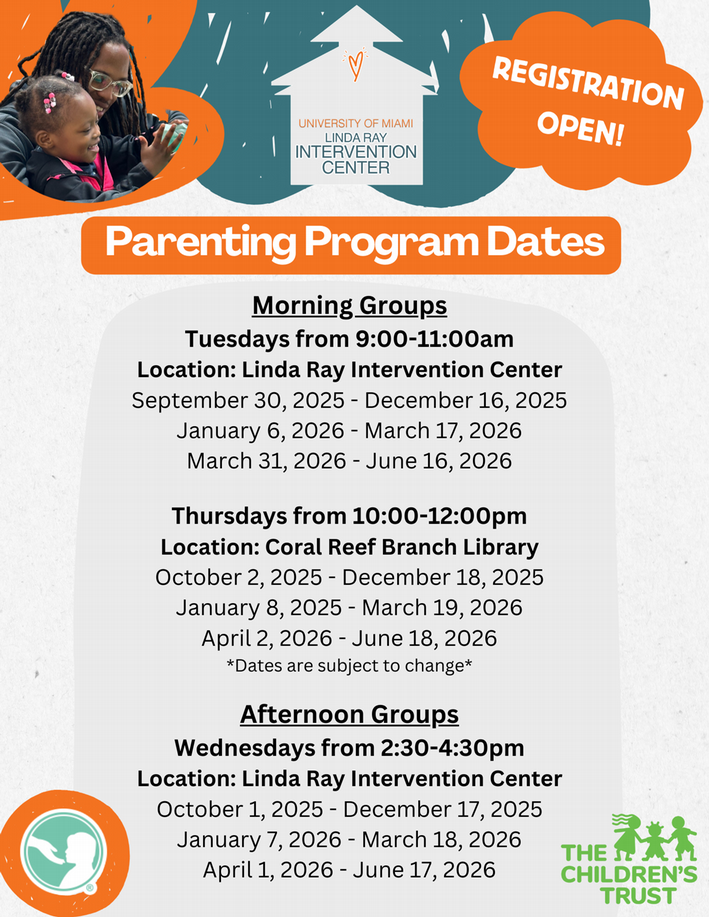 parenting program dates and times